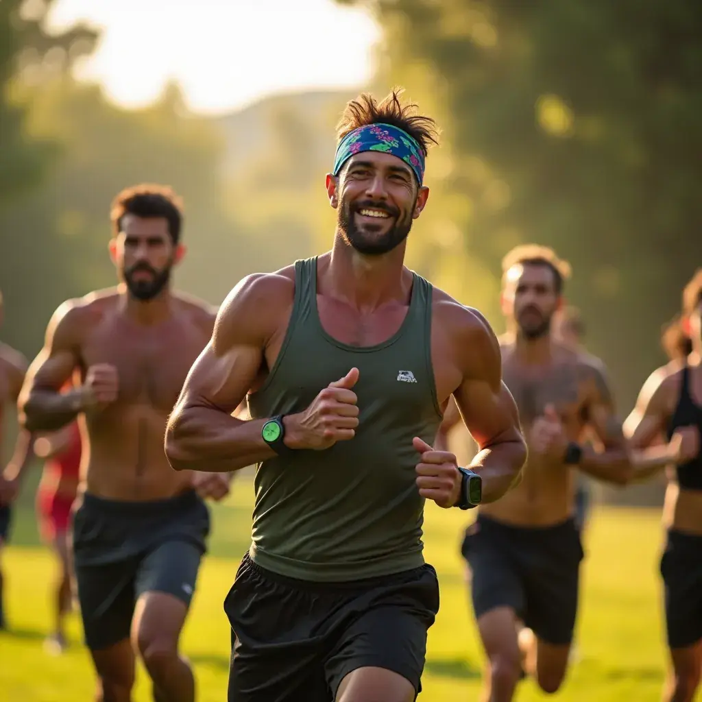 Grupo de hombres disfrutando de una clase de meditación para mejorar la claridad mental.