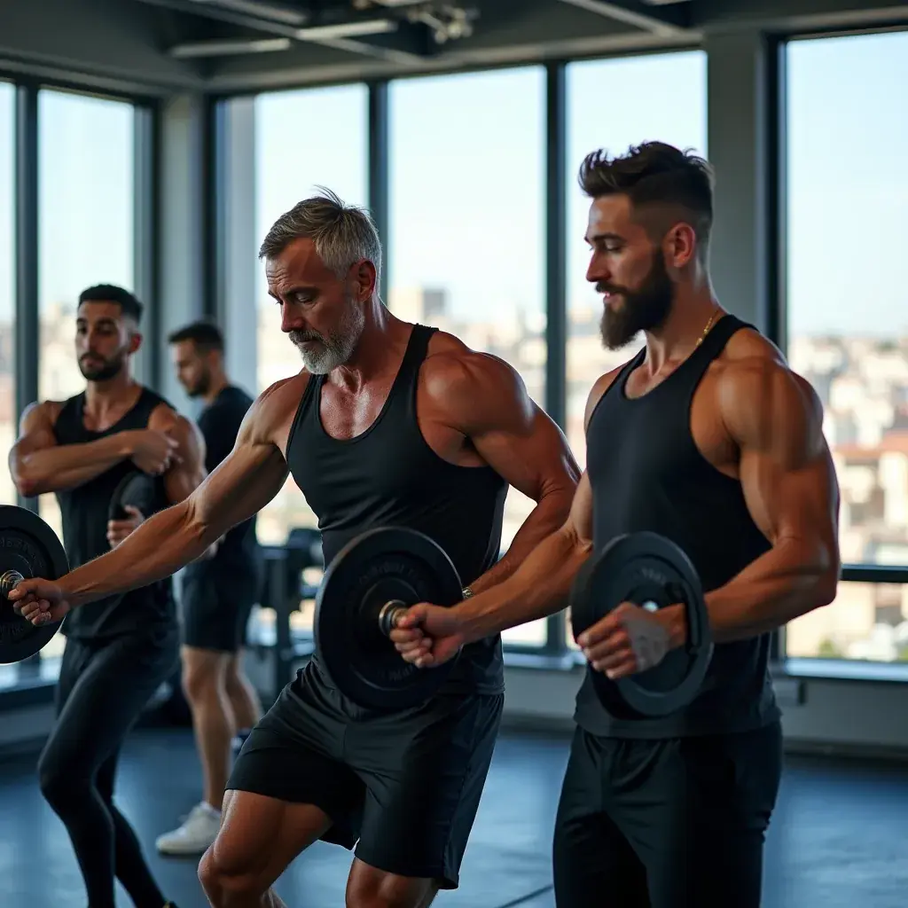Pareja de hombres conversando y riendo, destacando la importancia de la conexión social.