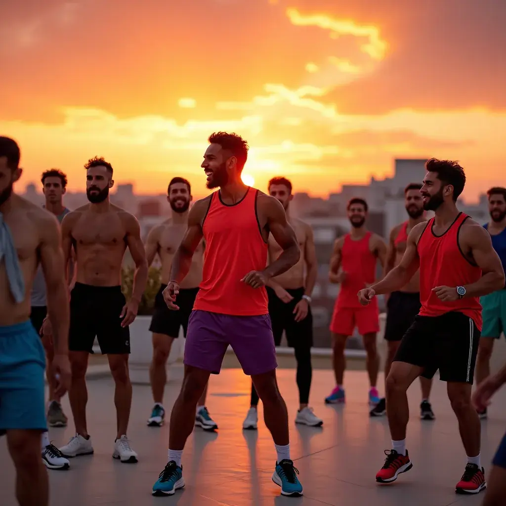Hombre enérgico realizando ejercicio al aire libre después de los 40 años.